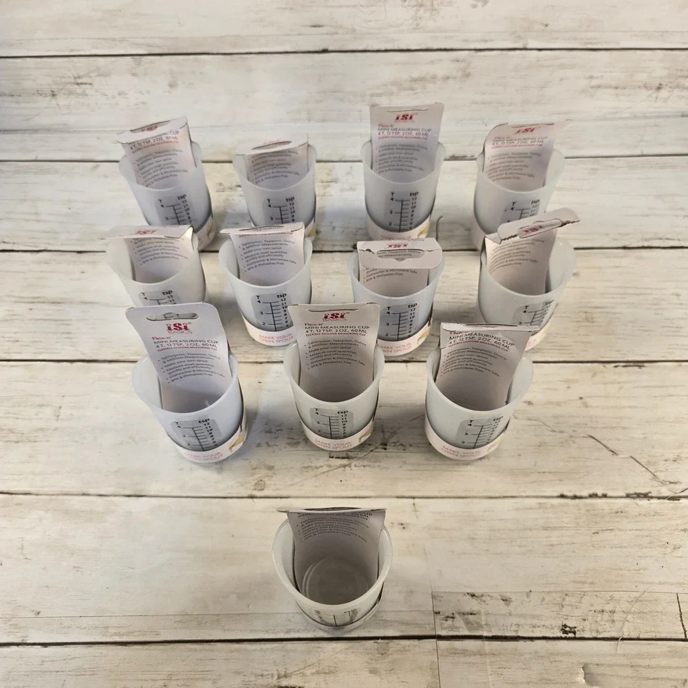NEW Lot of 12 iSi Basics Flex-it Mini Measuring Cup 2oz 60ml Silicone Flex Spout